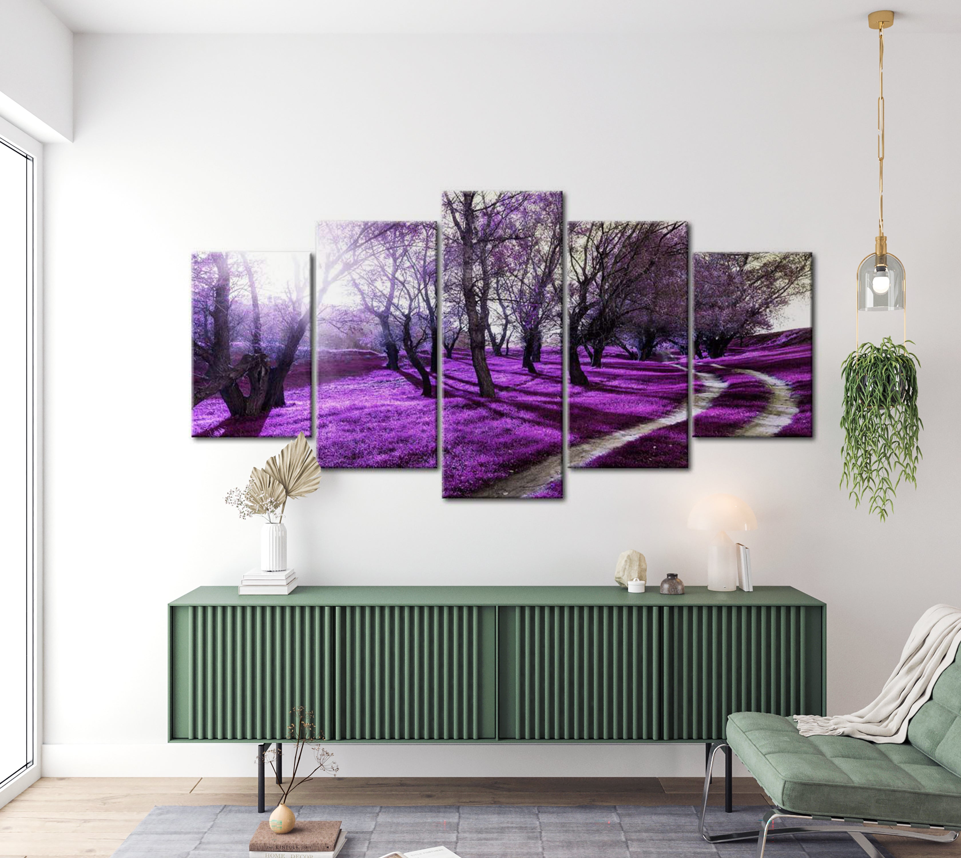 Stretched Canvas Landscape Art - Lavender Orchard 40"Wx20"H