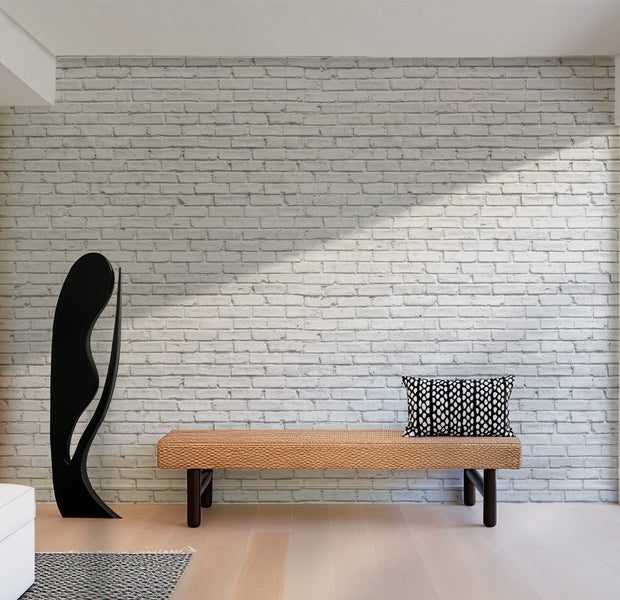 Background & Patterns Wallpaper Wall Mural - White Painted Brick Wall 39"Wx27"H