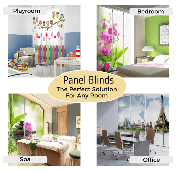 Tiptophomedecor Set of 6 Panel Blinds Elegant Orange Abstract Line