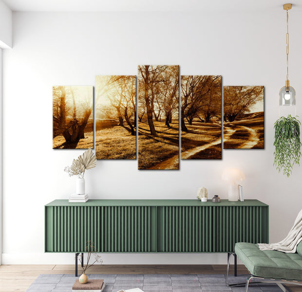 Stretched Canvas Landscape Art - Amber Orchard 40"Wx20"H