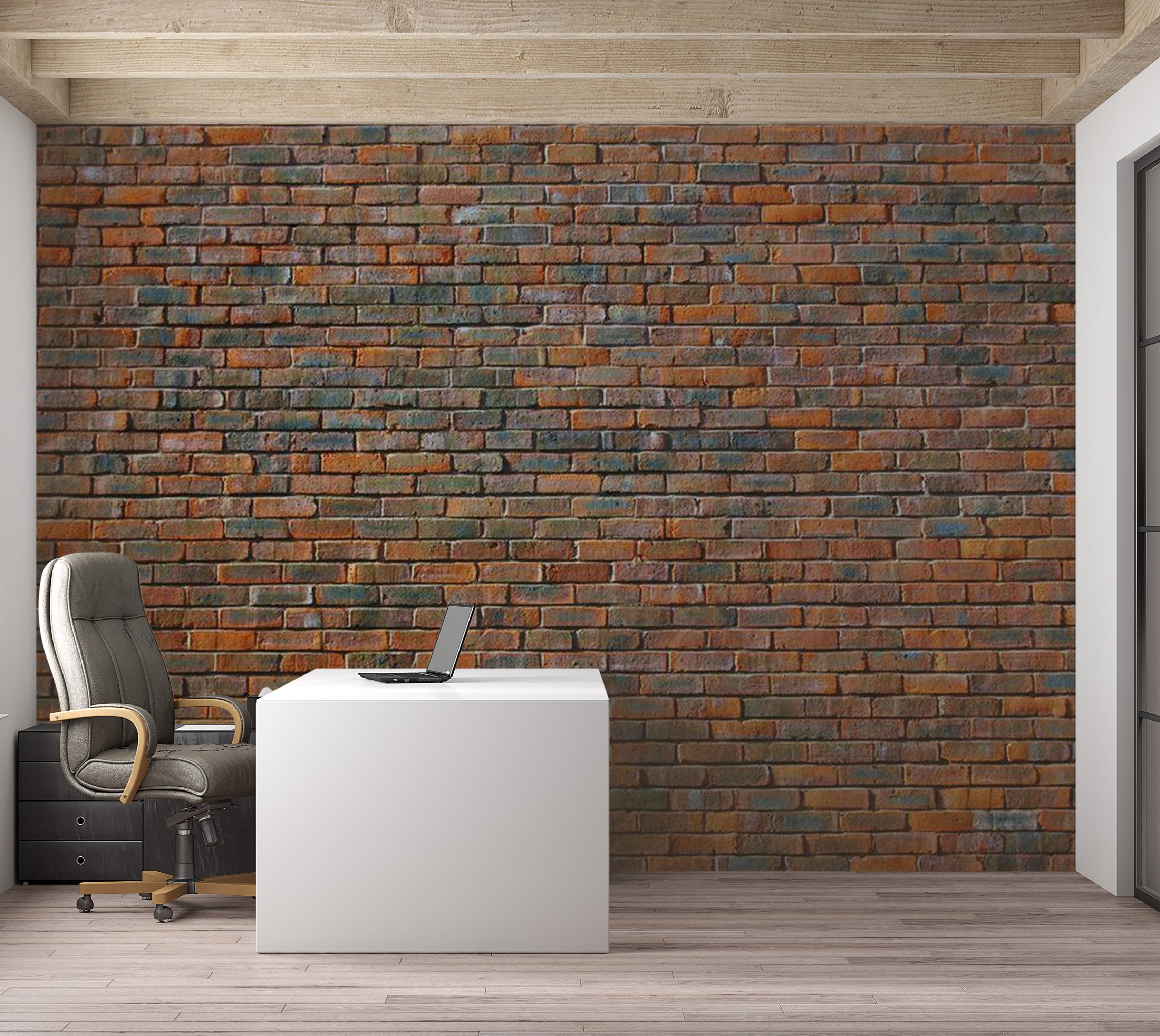 Background & Patterns Wallpaper Wall Mural - Red Black Brick Wall 118"Wx90"H