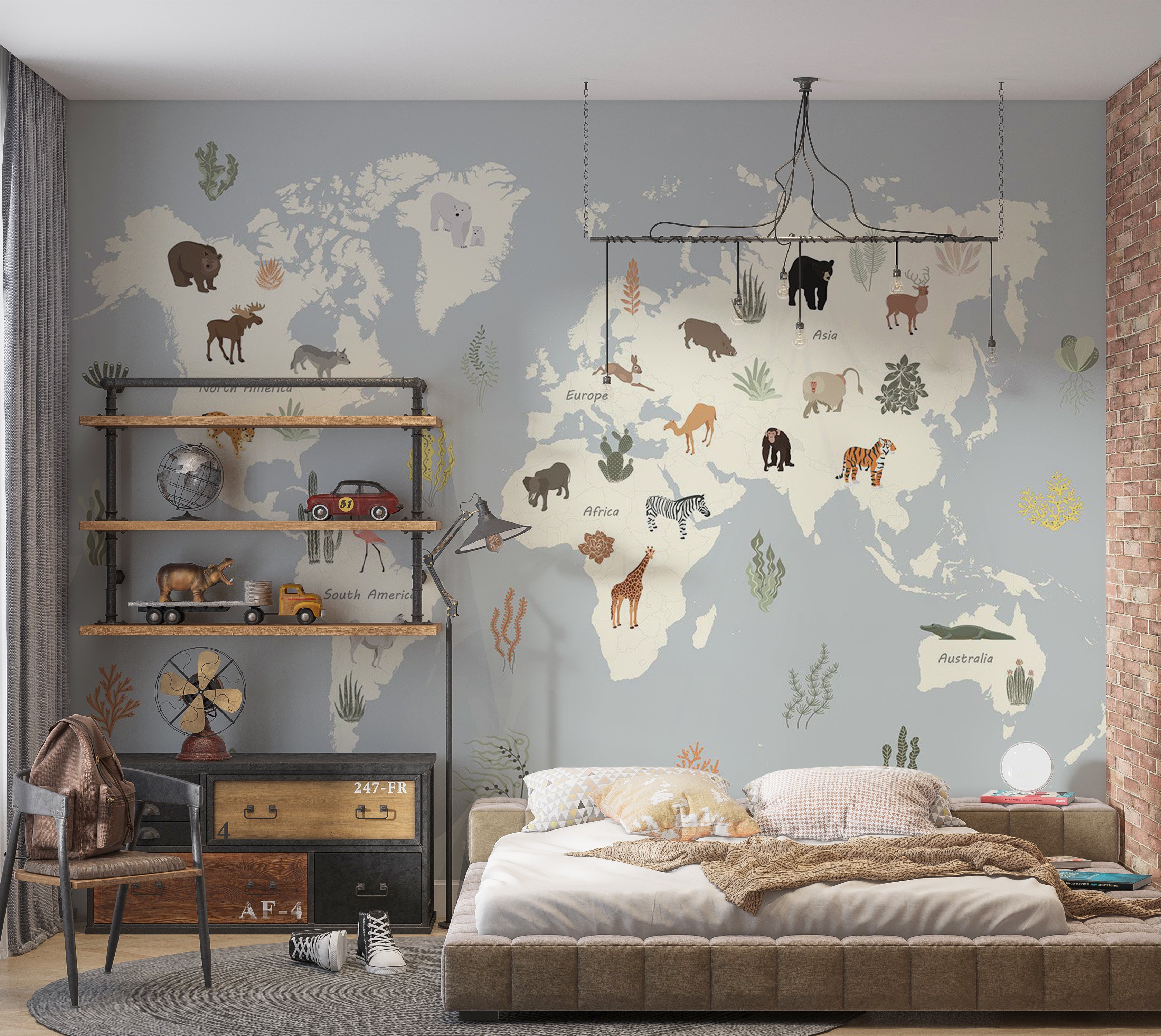 Kids Wallpaper Wall Mural - Pastel Planet 39"Wx27"H / Standard