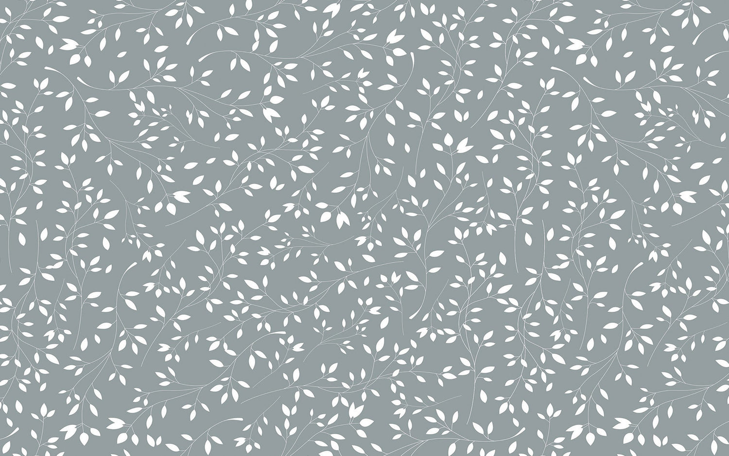 Elegant gray floral wallpaper with a pattern of vines and leaves for interior design