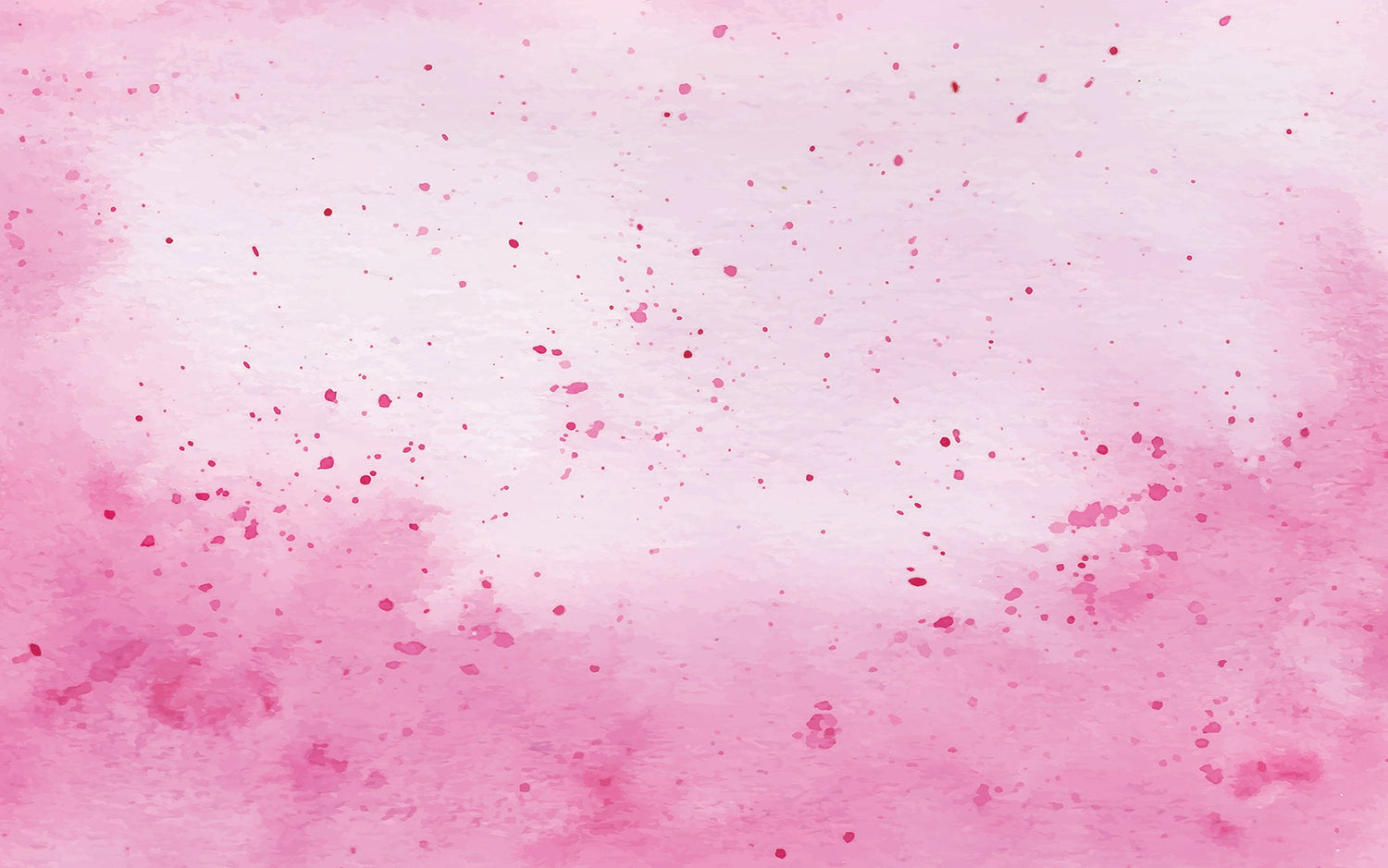 Pink watercolor texture with splatters used as a mural on a wall interior