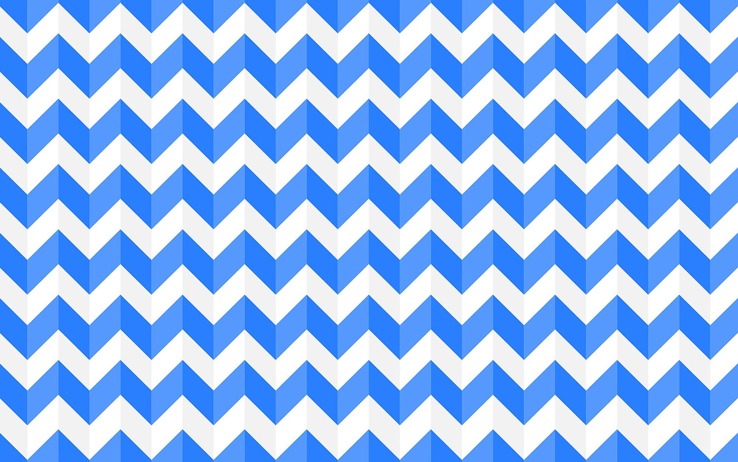 Interior wall with a blue and white chevron pattern mural