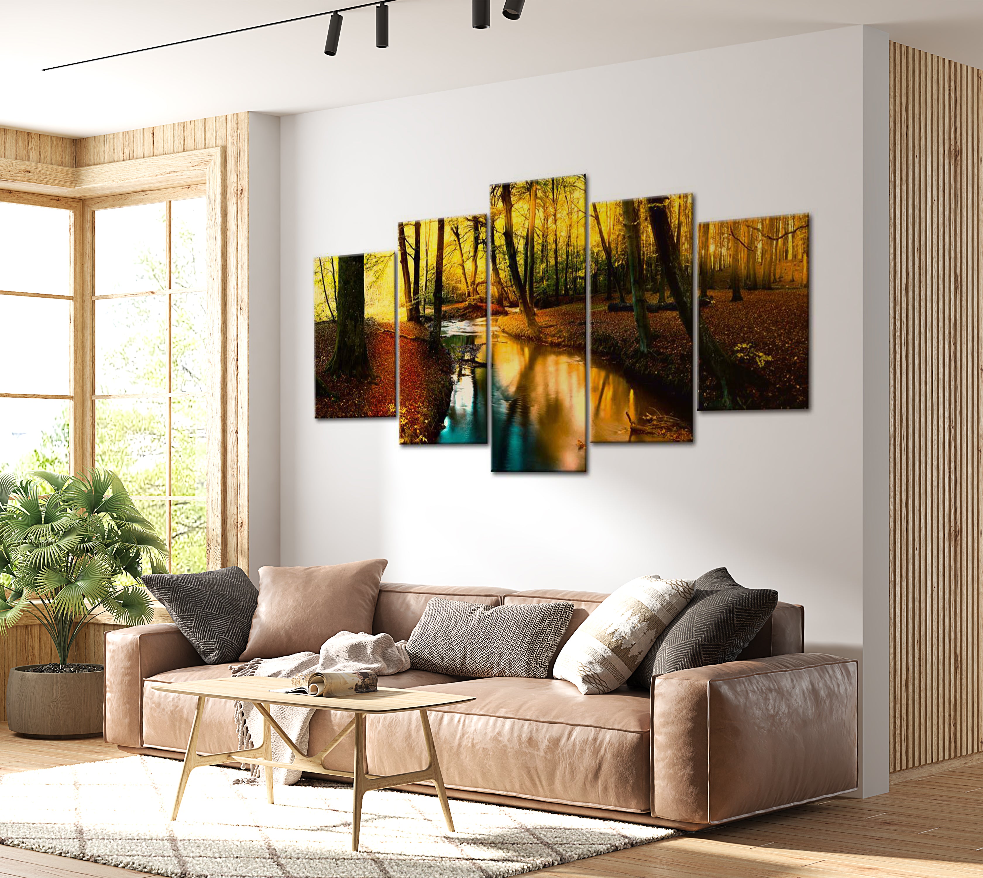 Stretched Canvas Landscape Art - Autumn Silence 40"Wx20"H