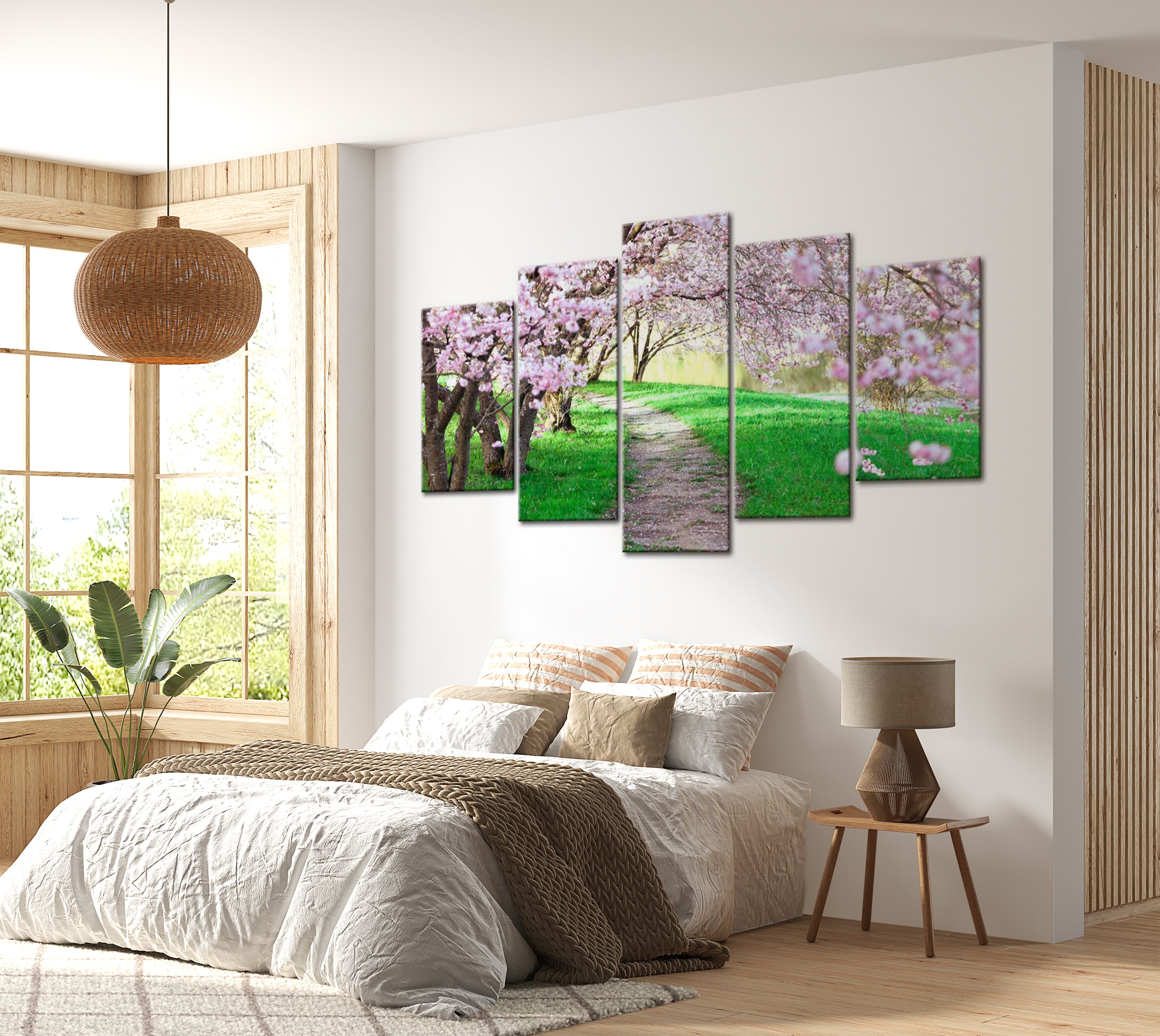 Stretched Canvas Landscape Art - Spring Lake 40"Wx20"H