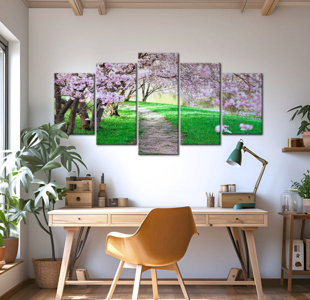 Stretched Canvas Landscape Art - Spring Lake 40"Wx20"H