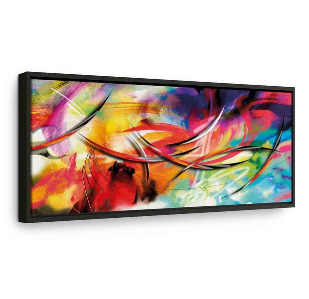 Floating Framed Canvas Art - Dance of the rainbow