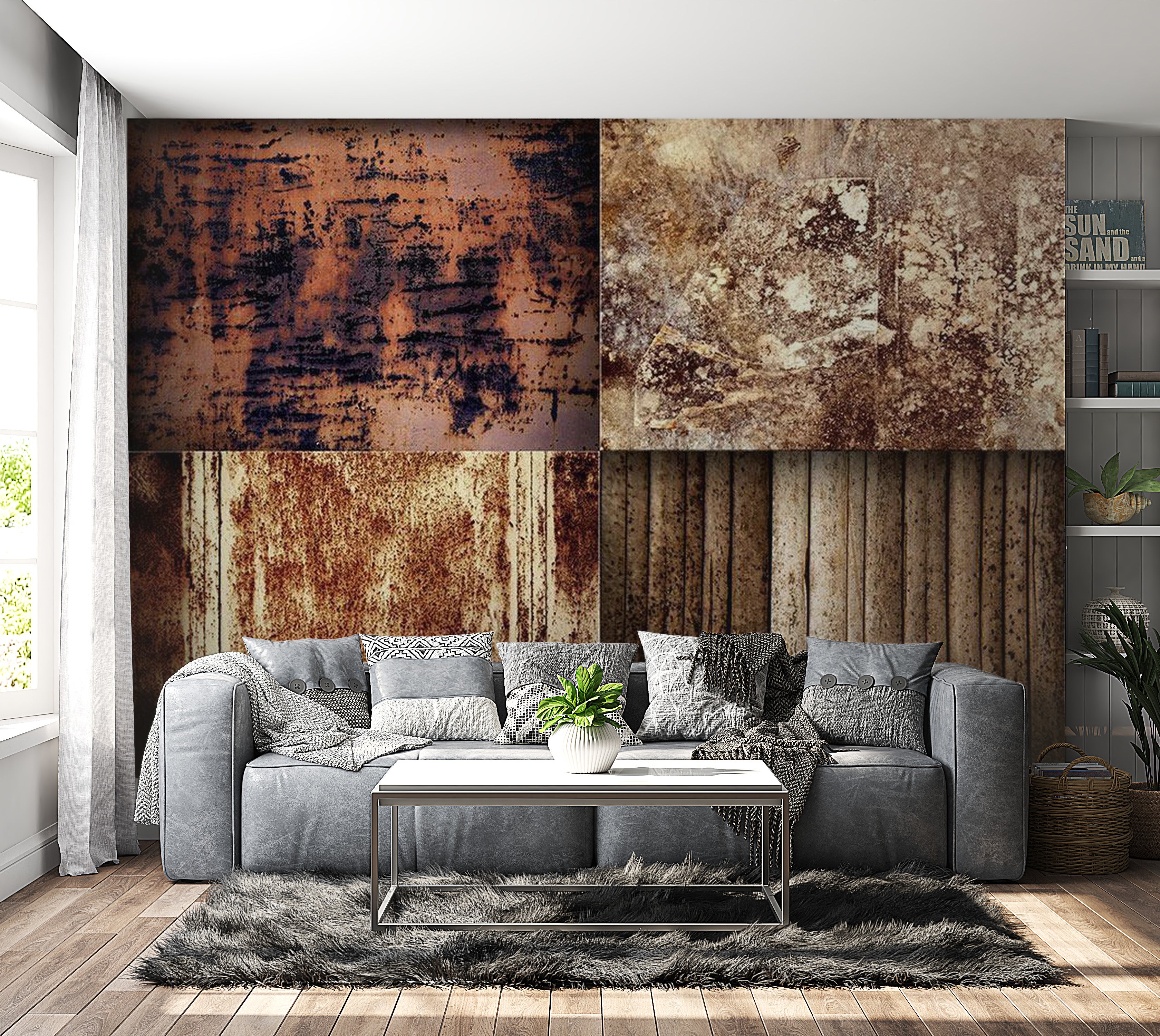 Abstract Wallpaper Wall Mural - Illuminated Texture 39"Wx27"H