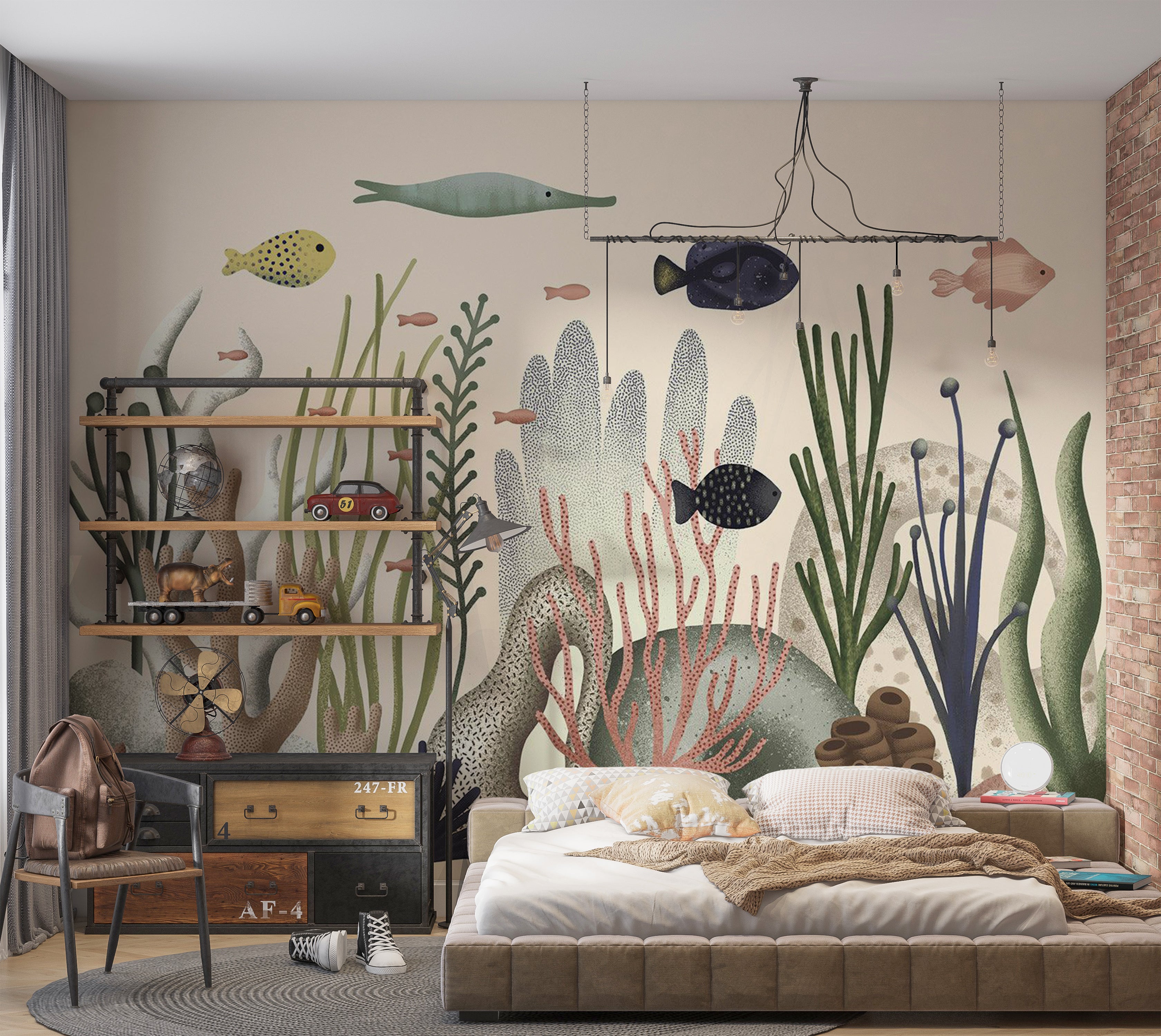 Kids Wallpaper Wall Mural - Underwater World 39"Wx27"H / Standard