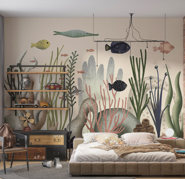 Kids Wallpaper Wall Mural - Underwater World 39"Wx27"H / Standard