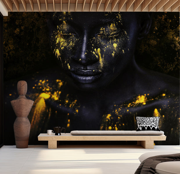 Abstract Wallpaper Wall Mural - Bathed in Gold 39"Wx27"H / Standard