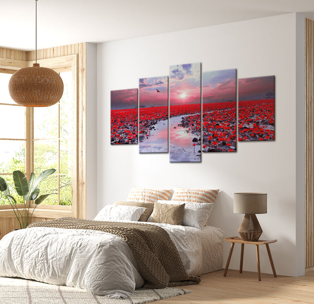 Stretched Canvas Landscape Art - The River Of Love 40"Wx20"H