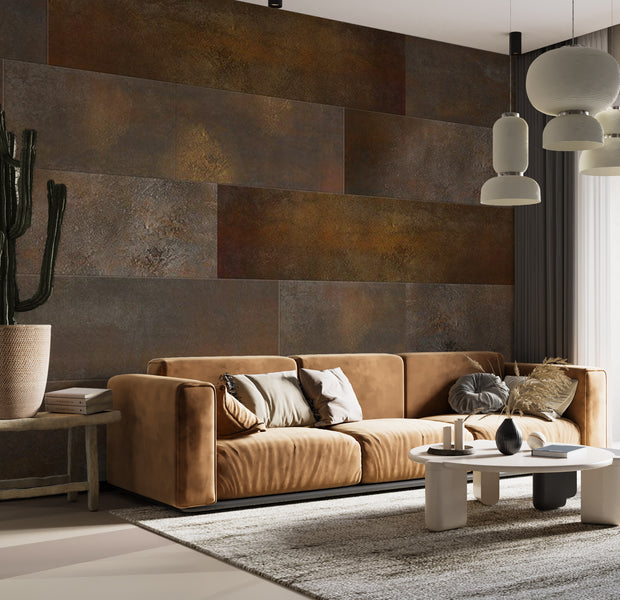 Peel & Stick Wall Mural - Brown Terracotta Tiles 38"Wx27"H