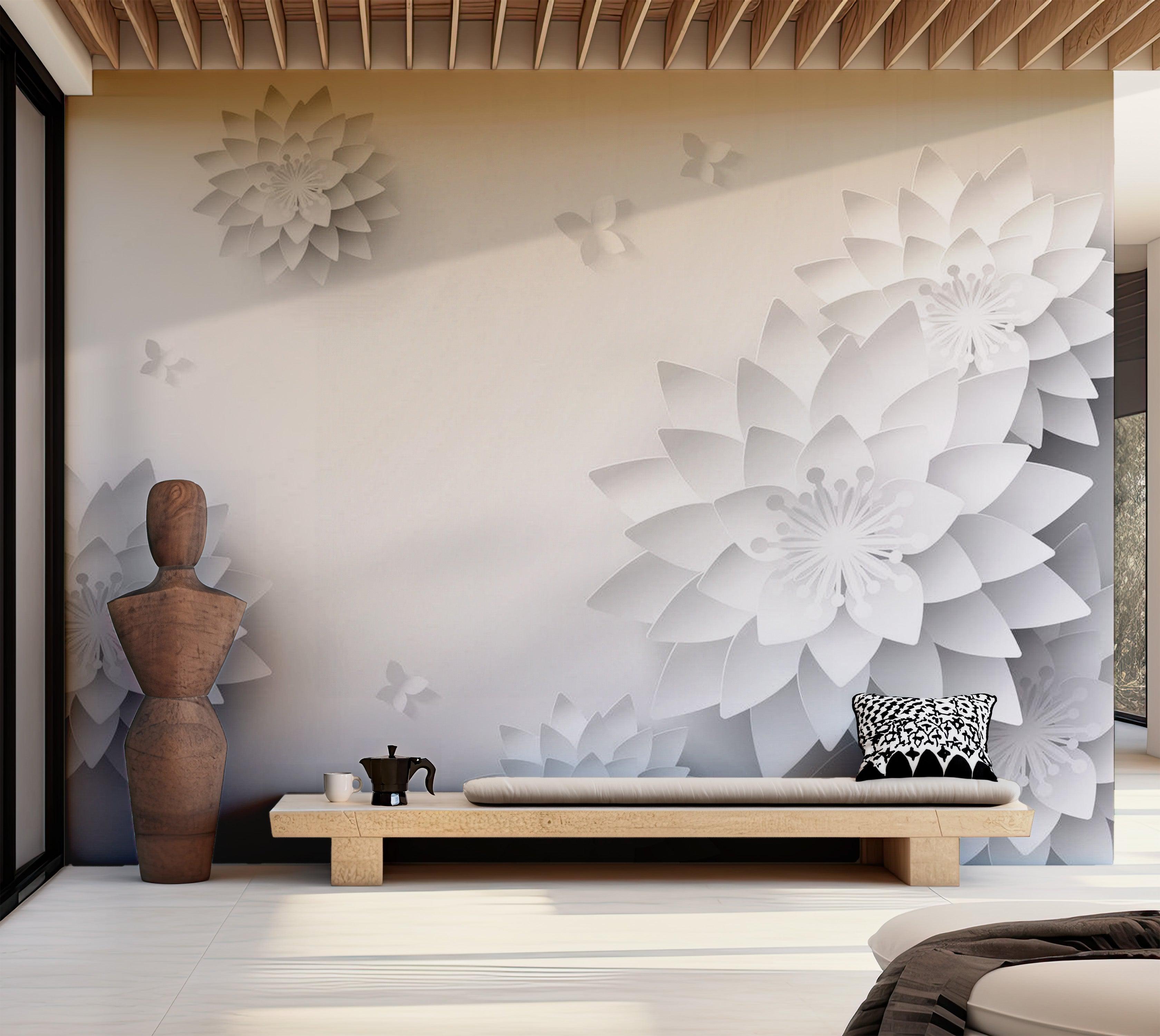 Zen Wallpaper Wall Mural - Oriental Flowers