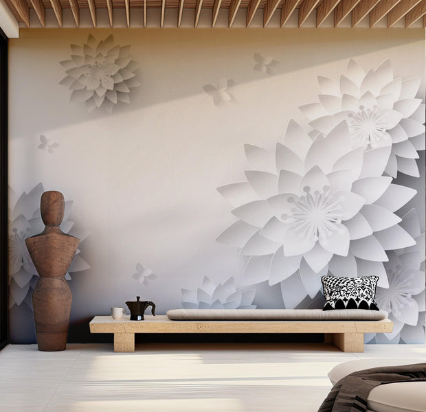 Zen Wallpaper Wall Mural - Oriental Flowers