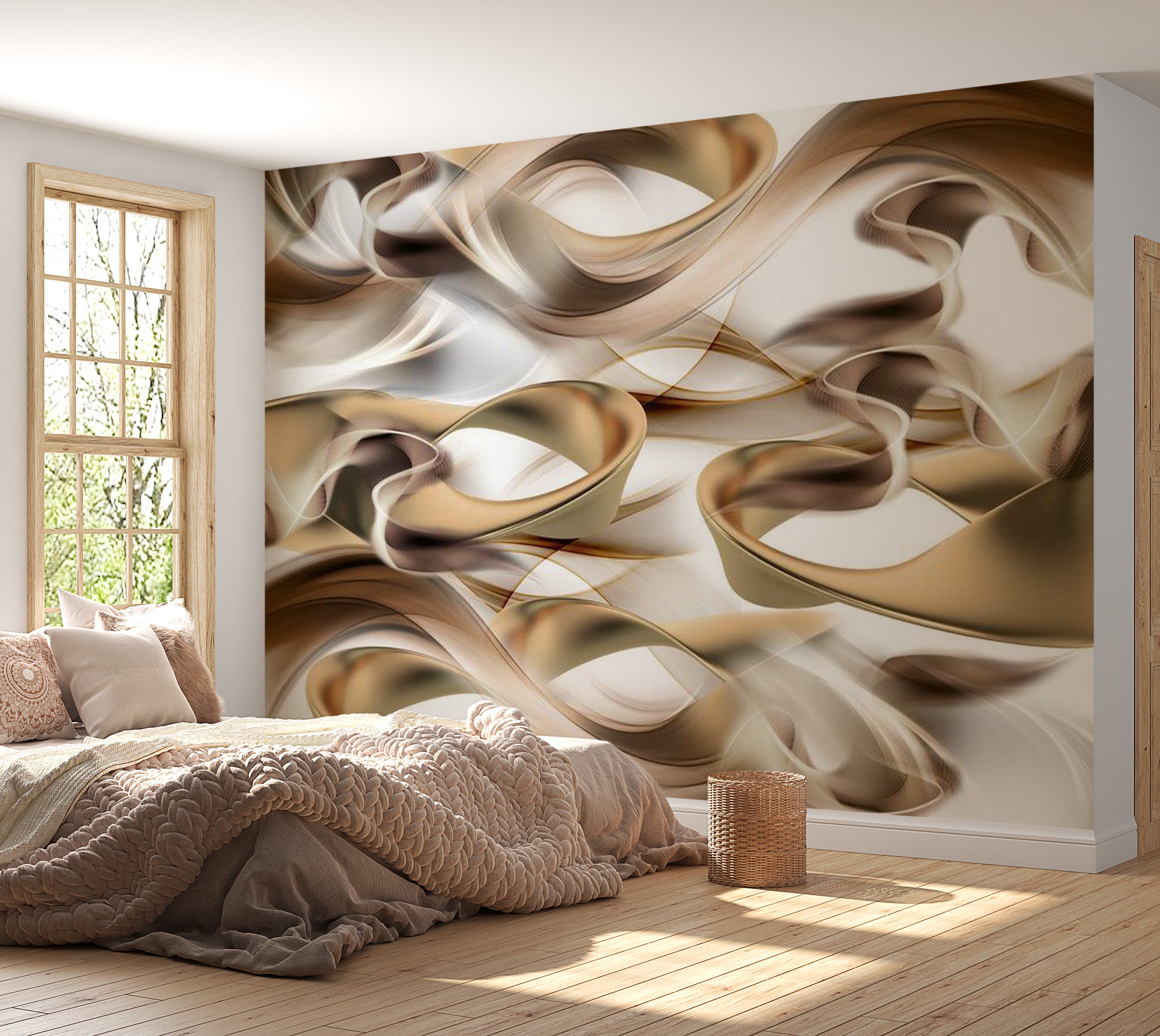 Abstract Wallpaper Wall Mural - Twisted World 39"Wx27"H