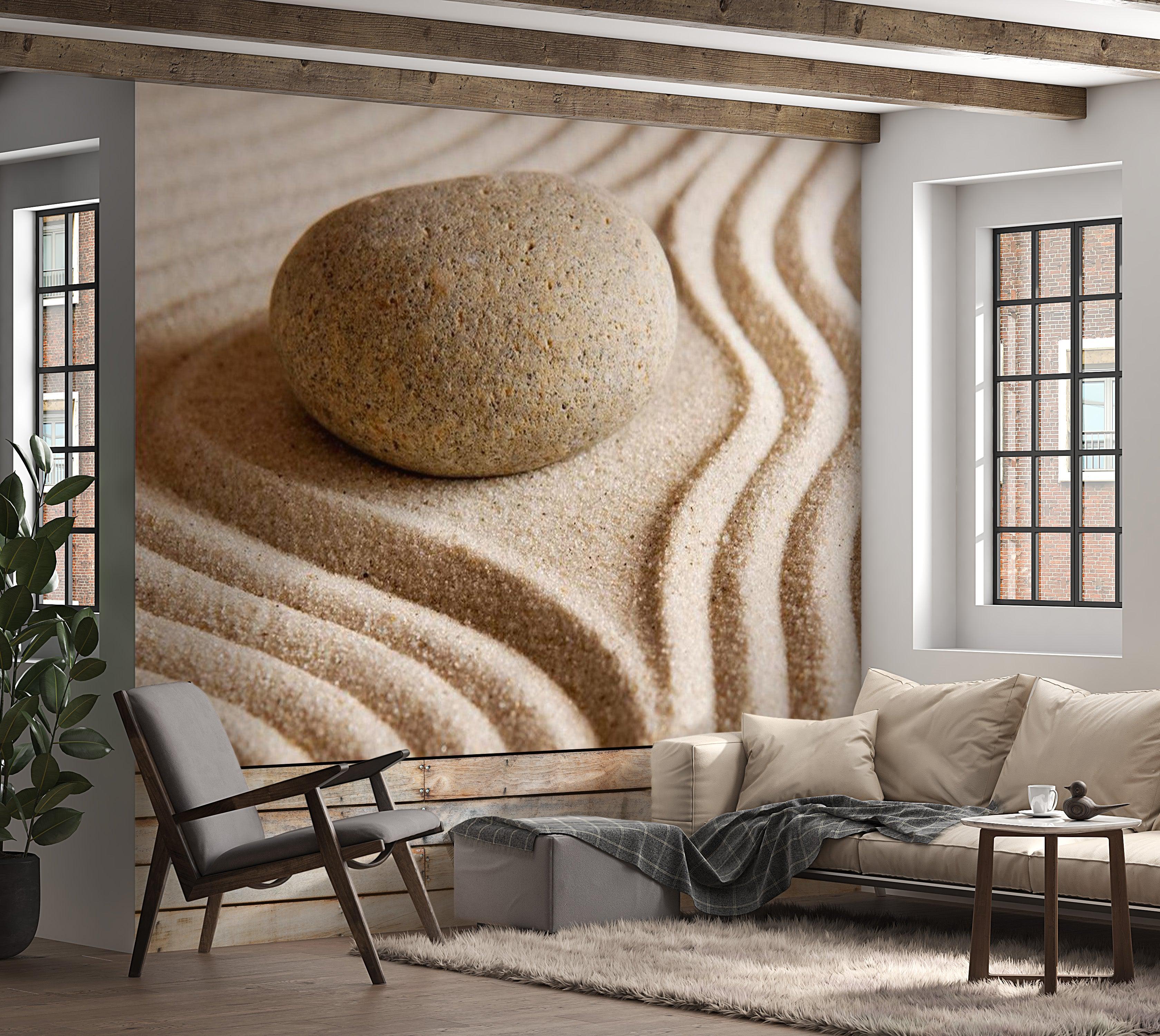 Zen Wallpaper Wall Mural - Sand Stone Meditation