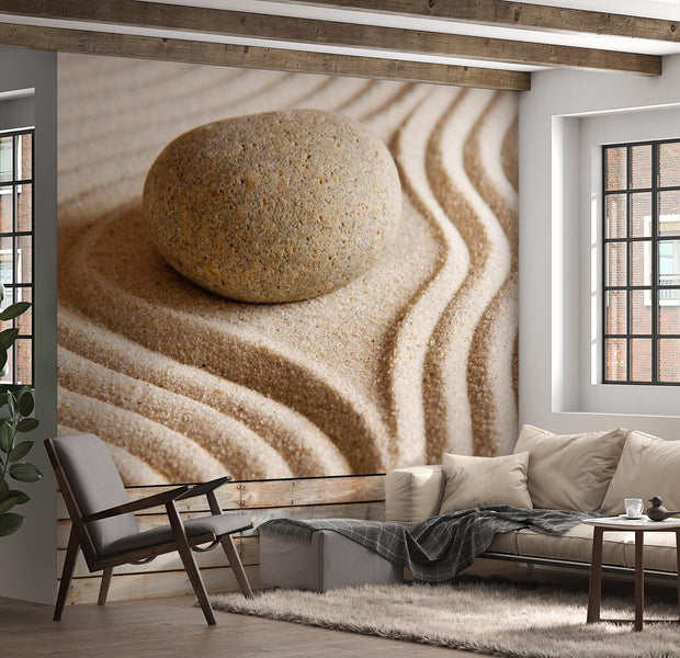 Zen Wallpaper Wall Mural - Sand Stone Meditation