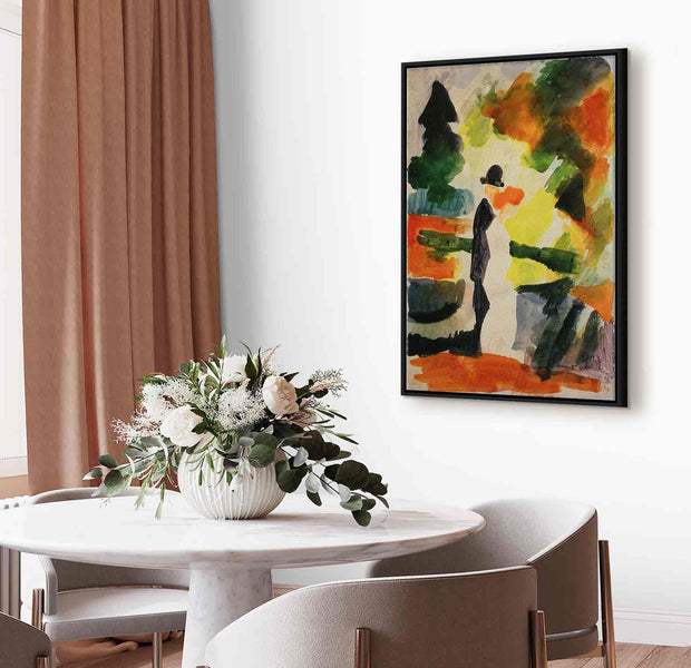 Floating Framed Canvas Art - Couple in the Park - August Macke