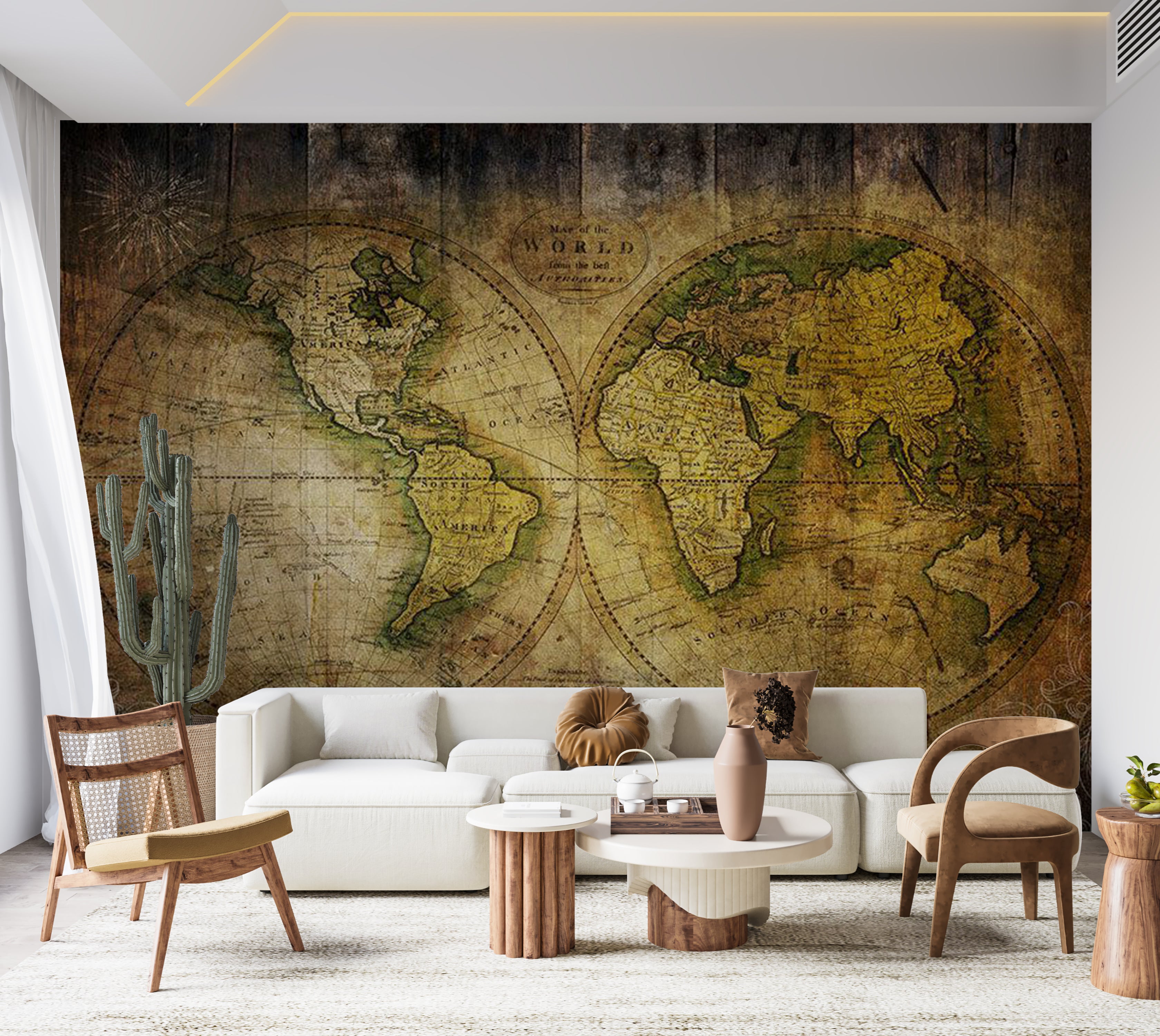 Peel & Stick Map Wall Mural - Searching for Old World 38"Wx27"H