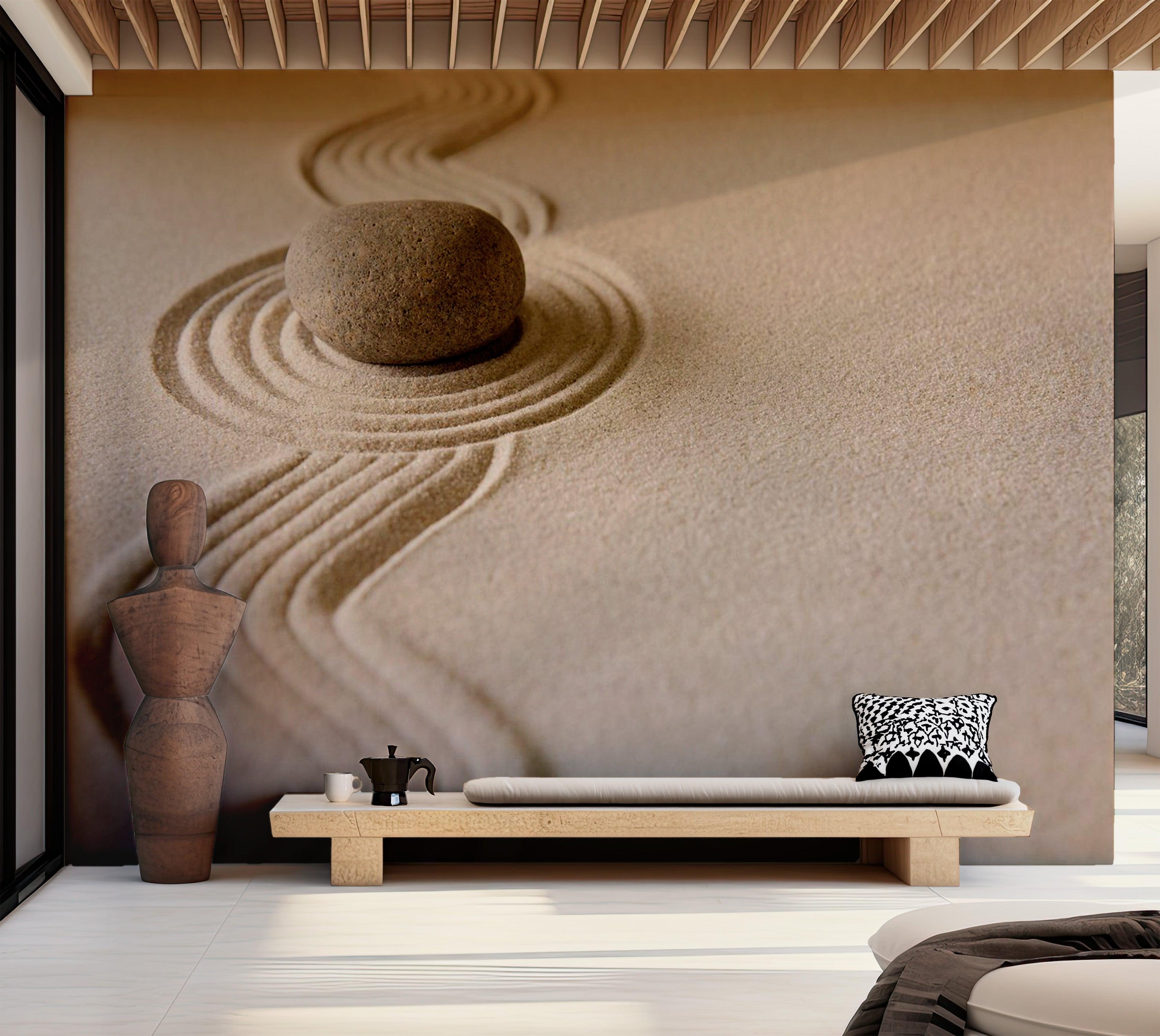 Zen Wallpaper Wall Mural - Sand Stone Balance