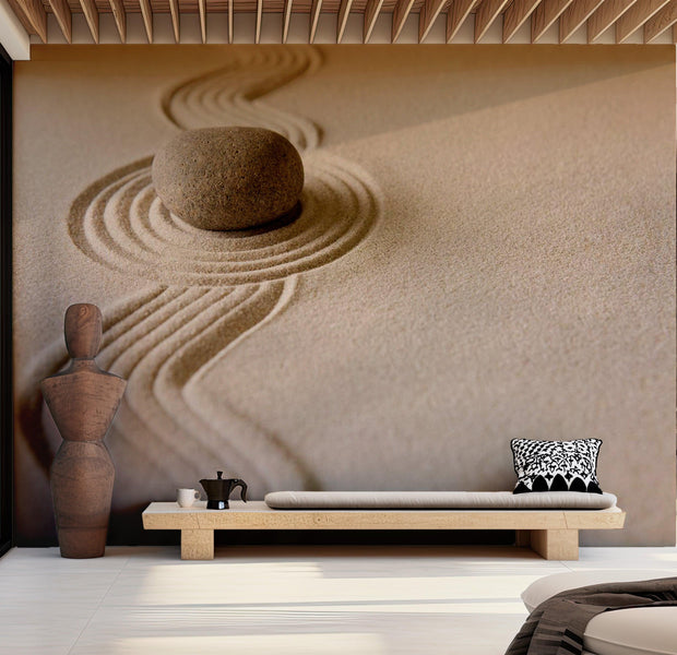 Zen Wallpaper Wall Mural - Sand Stone Balance