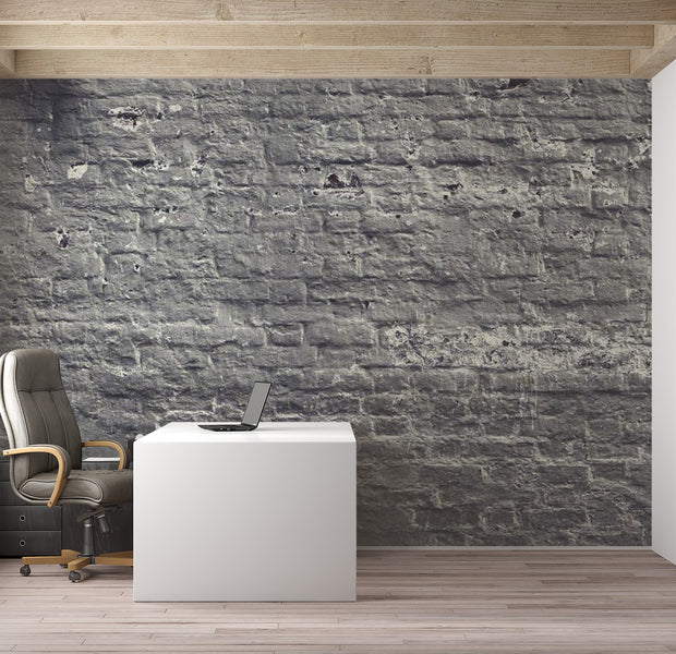 Background & Patterns Wallpaper Wall Mural - Dark Grey Painted Brick Wall 39"Wx27"H