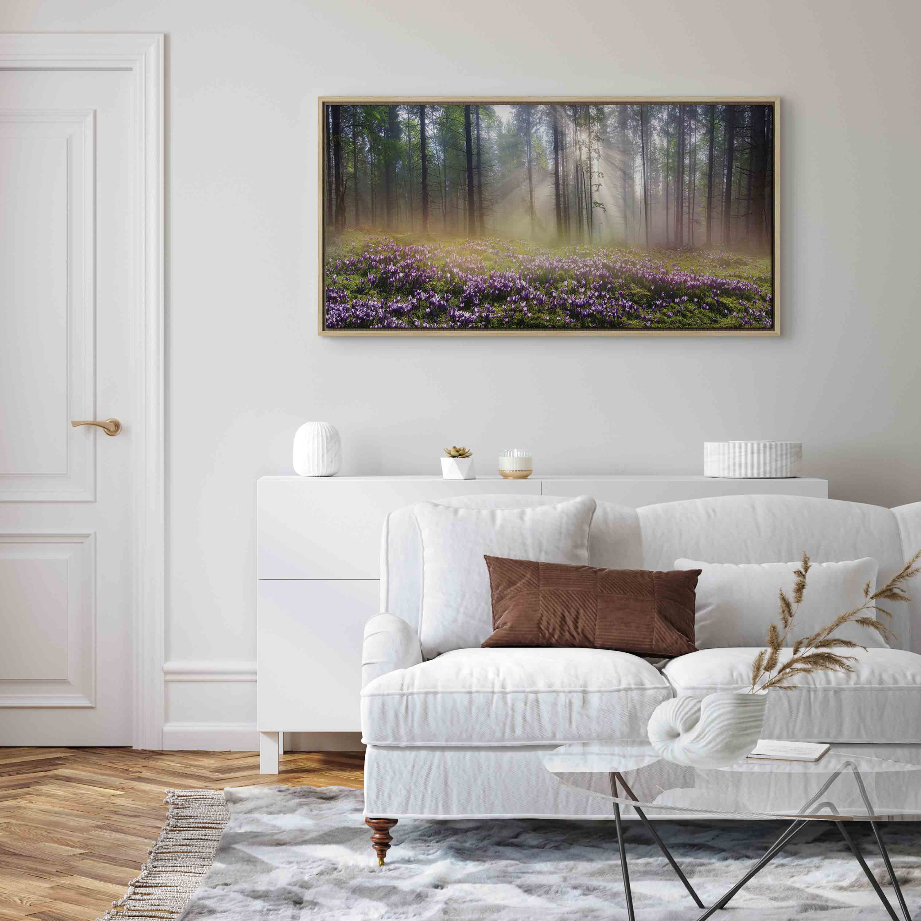 Floating Framed Canvas Art - Purple Meadow