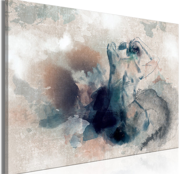 Abstract Canvas Wall Art - Thoughtful in Blue