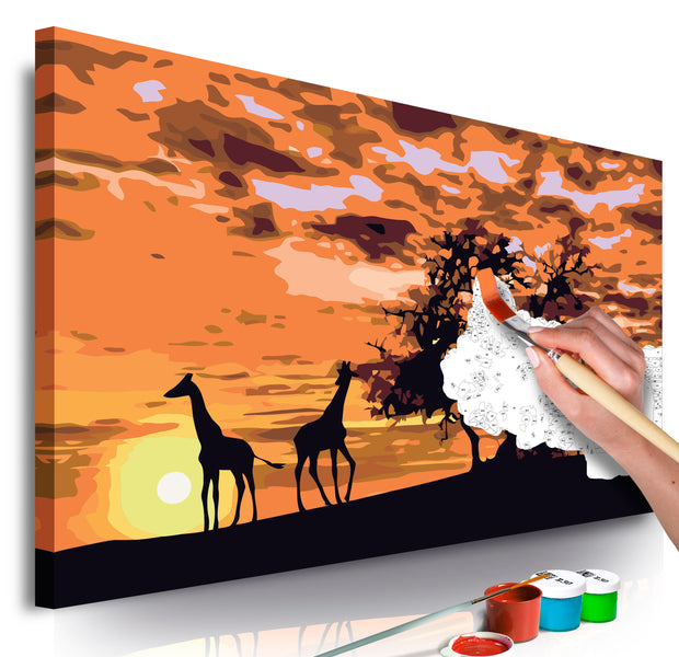 Paint By Numbers Kit - Savannah Giraffes & Elephants