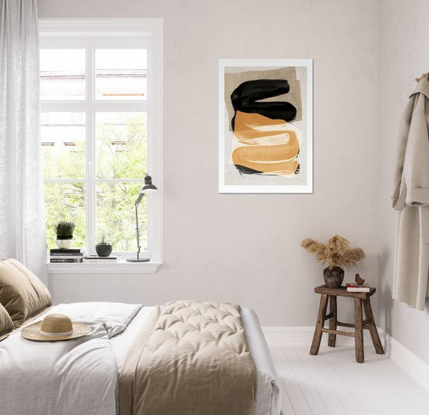 Neutral Brush Strokes Abstract Poster