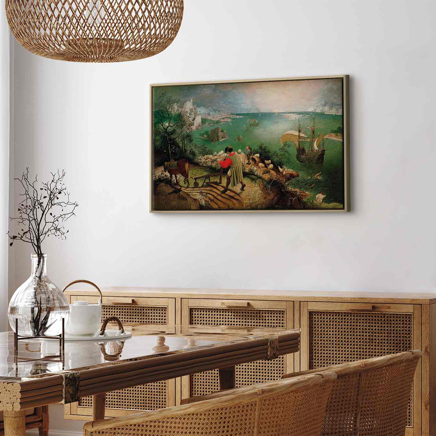 Floating Framed Canvas Art - Landscape with the Fall of Icarus - Pieter Bruegel the Elder