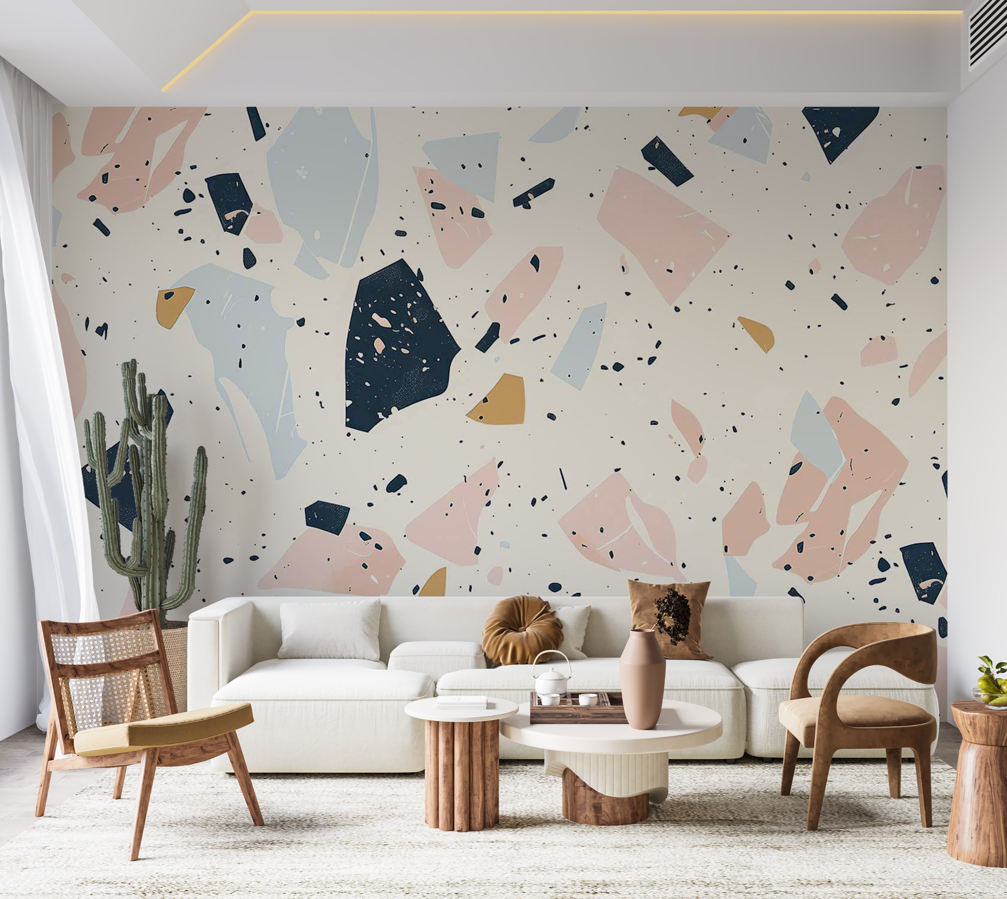 Peel & Stick Wall Mural - Terrazzo With Large Stones 38"Wx27"H