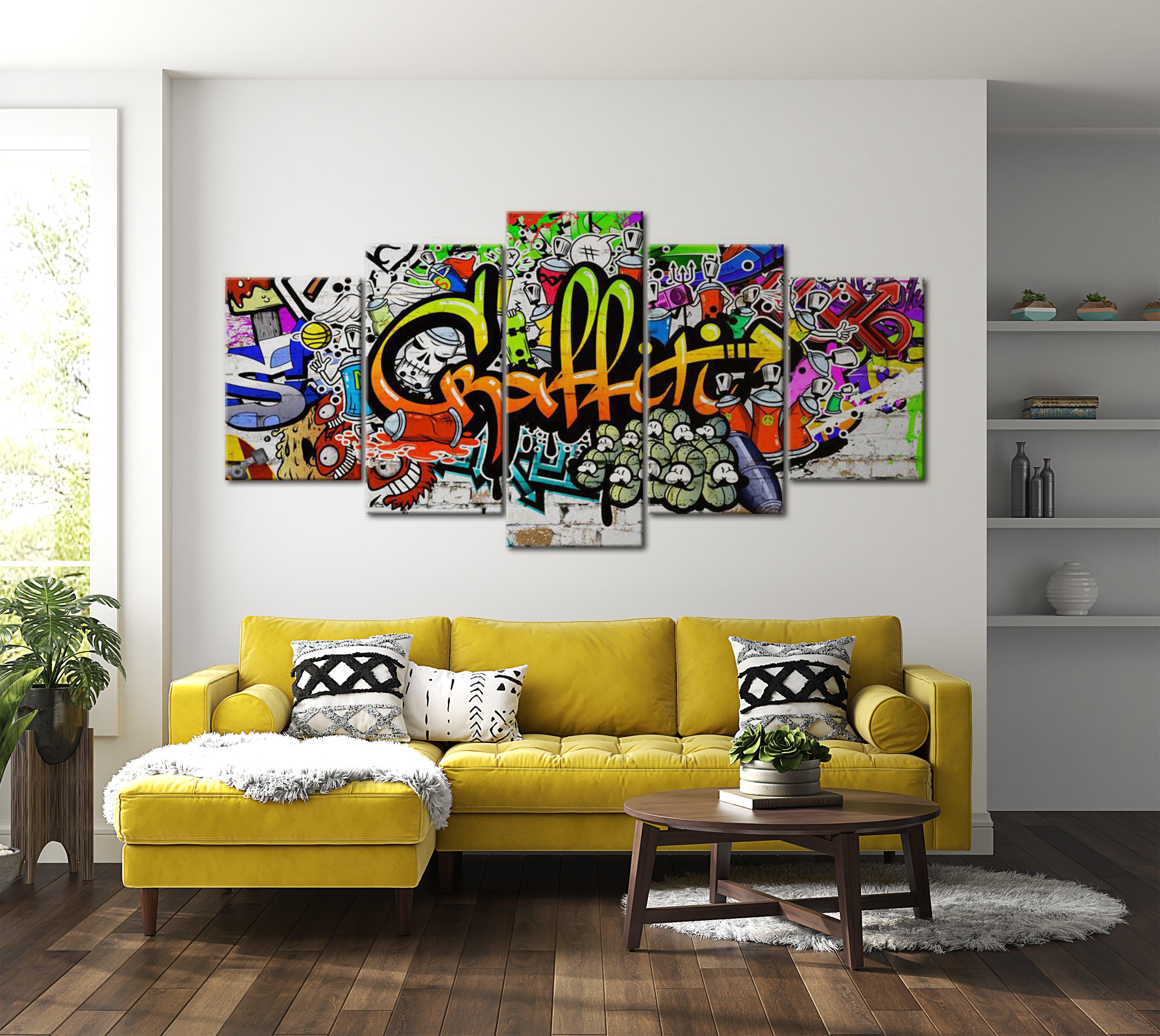 Stretched Canvas Street Art - Artistic Graffiti - 5 Pieces