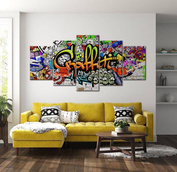 Stretched Canvas Street Art - Artistic Graffiti - 5 Pieces