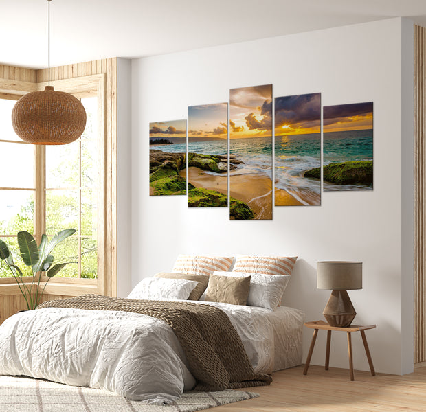 Stretched Canvas Landscape Art - Turquoise Sea 40"Wx20"H