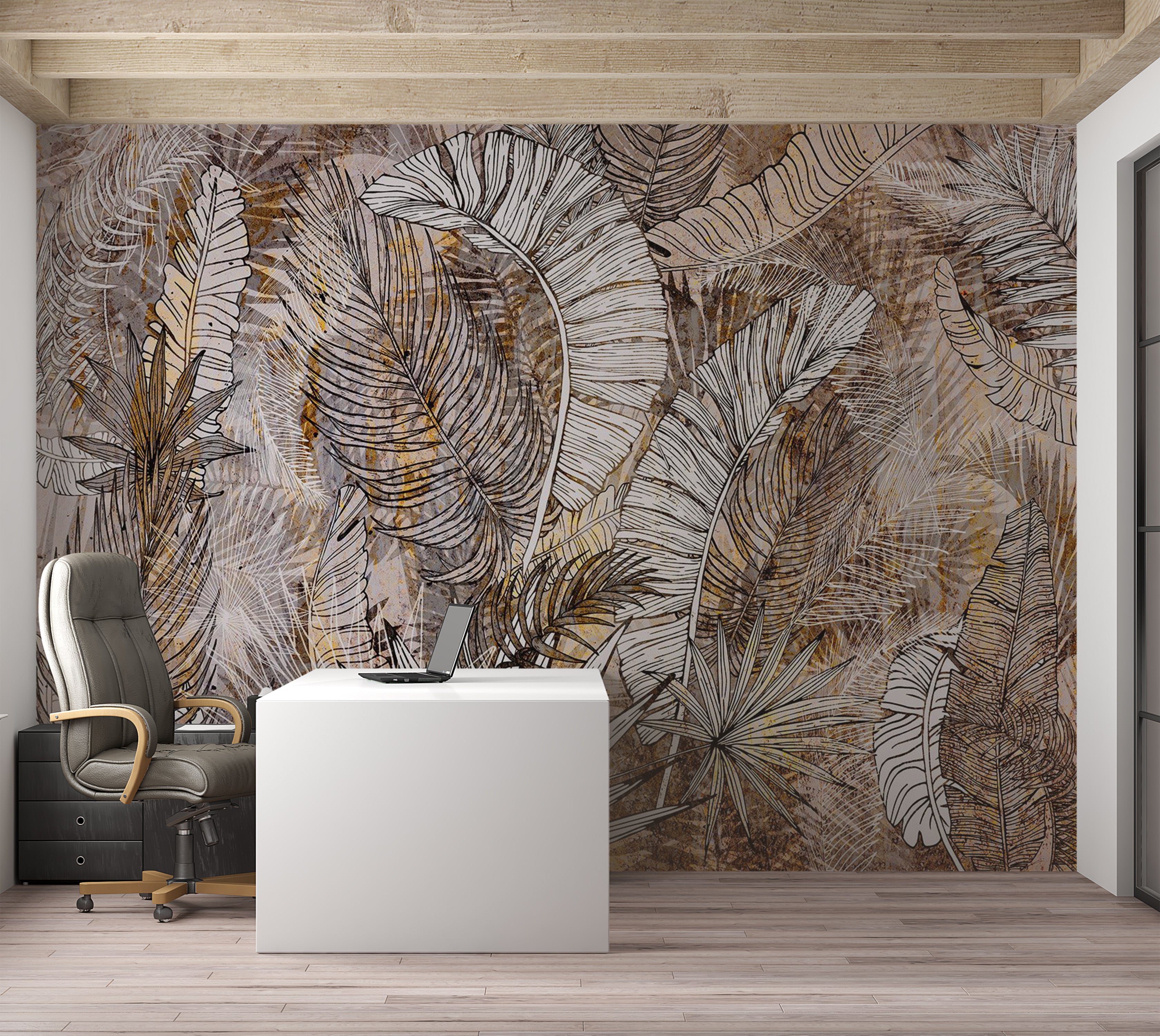 Botanical Wallpaper Wall Mural - Honey Plumes 39"Wx27"H / Standard