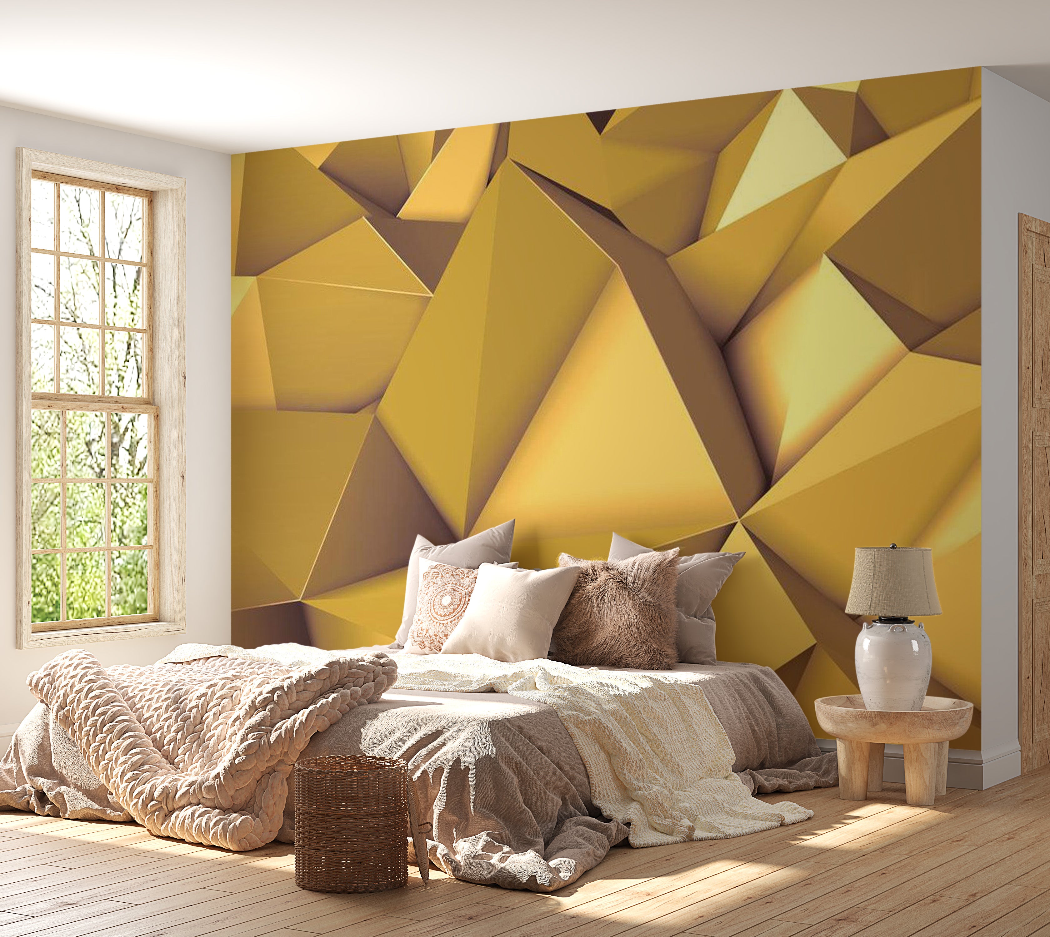 Abstract Wallpaper Wall Mural - Old Gold 39"Wx27"H