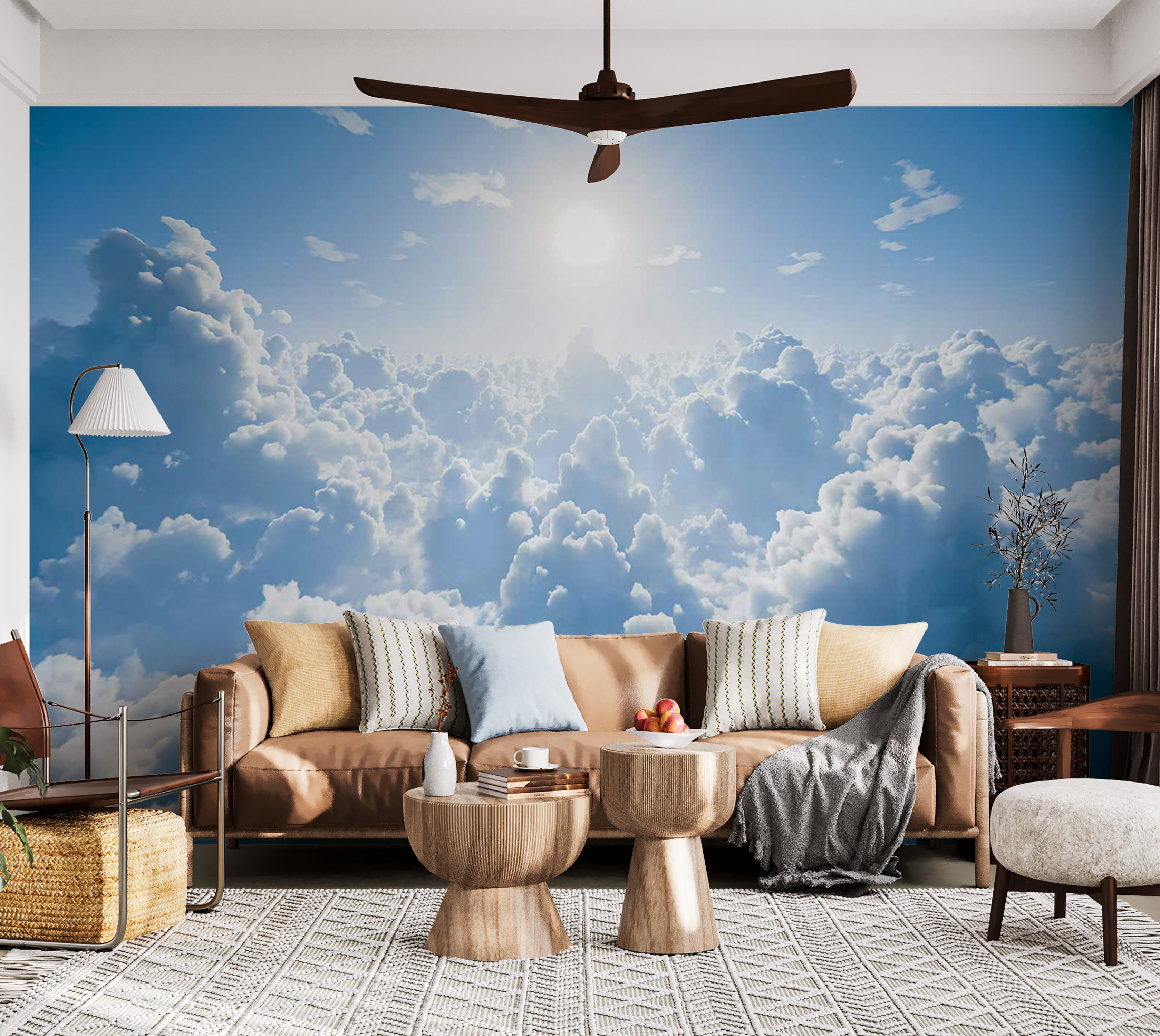 Peel & Stick Landscape Wall Mural - Warm Rays of Sunshine 38"Wx27"H