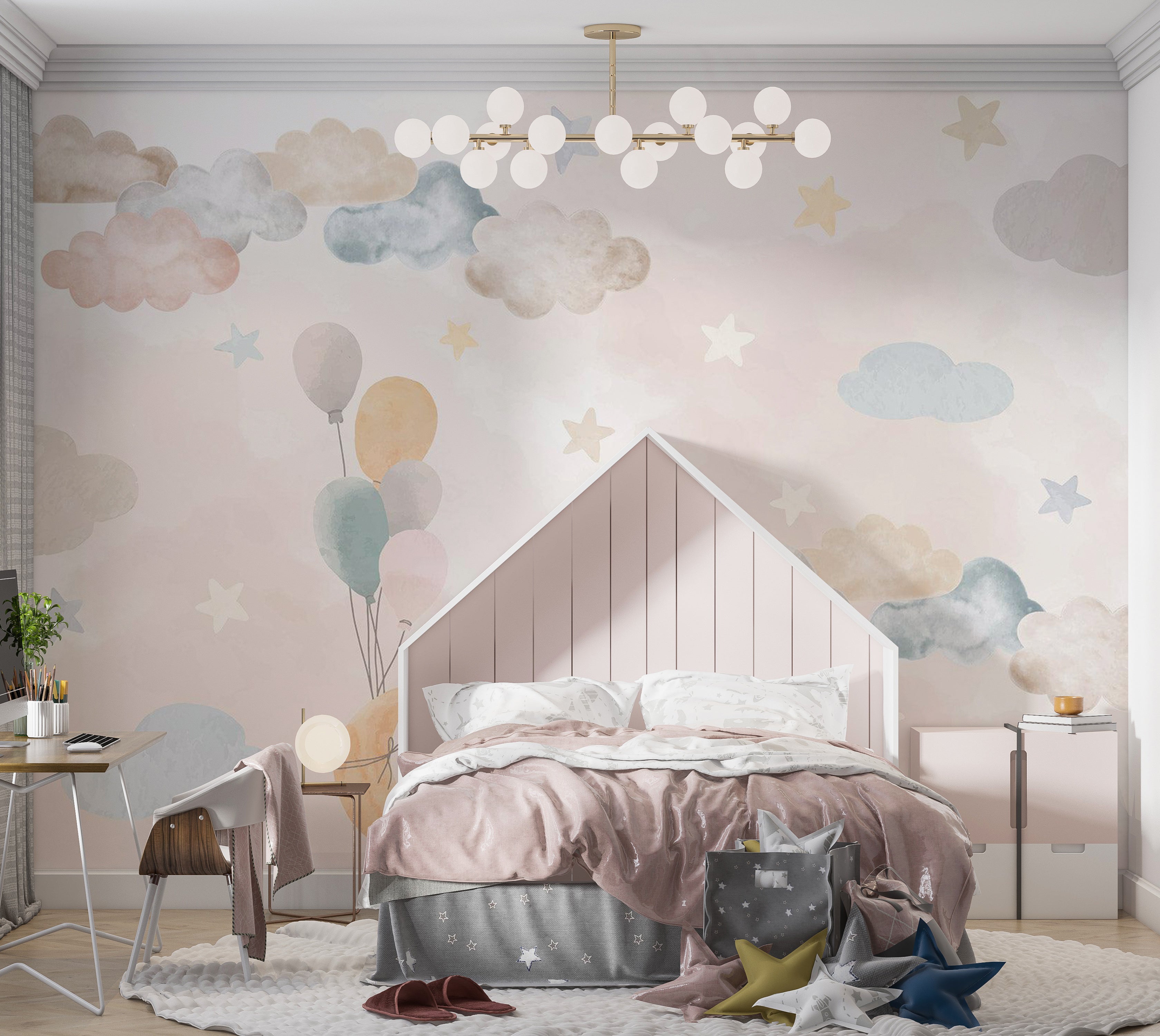 Kids Wallpaper Wall Mural - Fairy Tale Sky 39"Wx27"H / Standard