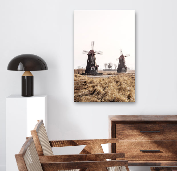 Landscape Canvas Wall Art - Wooden Windmill