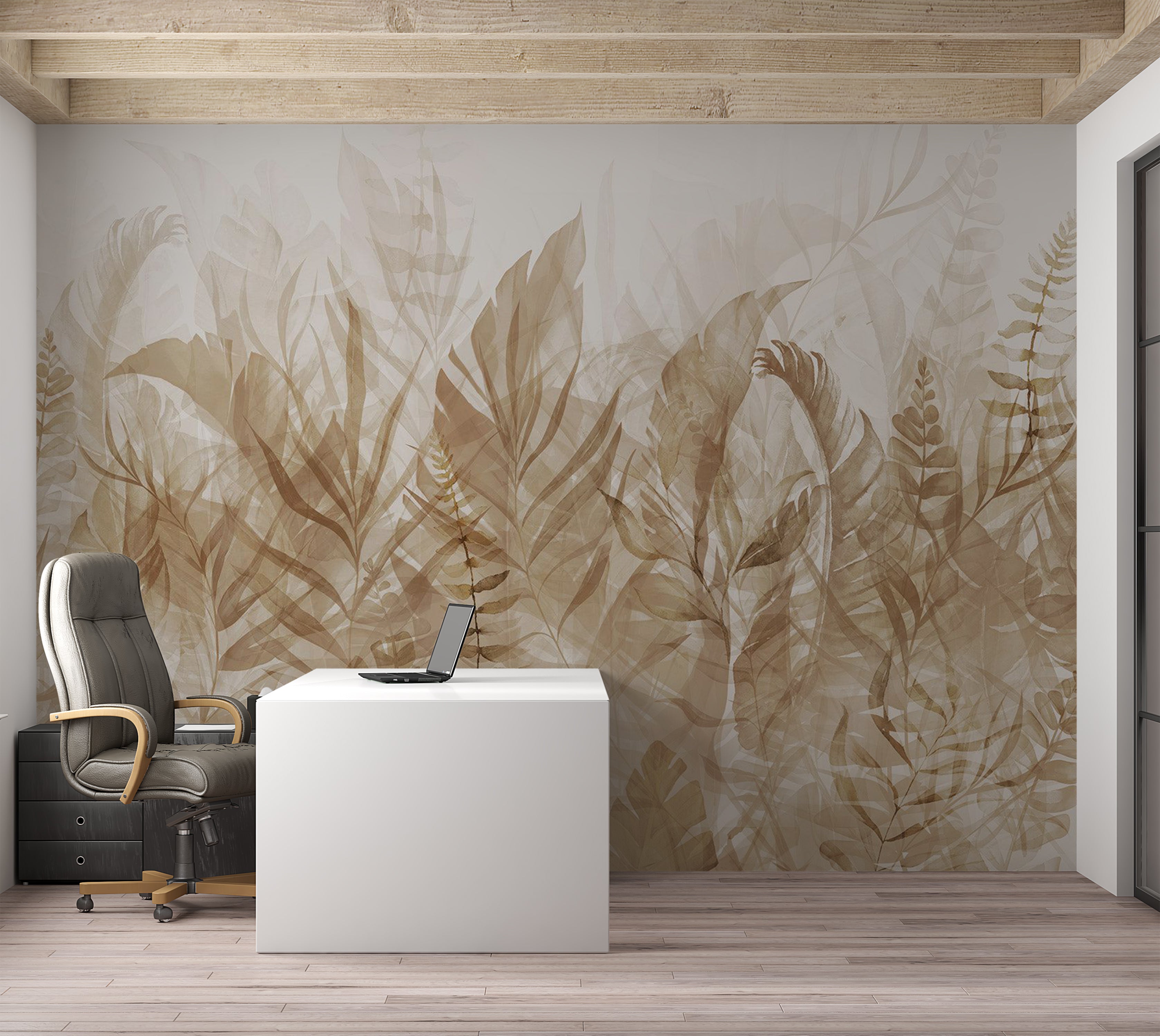 Botanical Wallpaper Wall Mural - Magic Grove Brown 39"Wx27"H / Standard