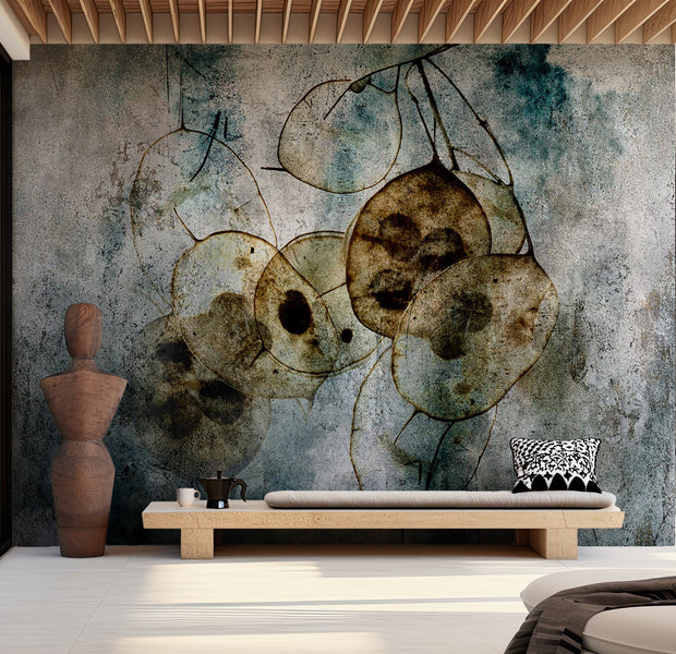 Abstract Wallpaper Wall Mural - Nature and Lunaria 39"Wx27"H / Standard