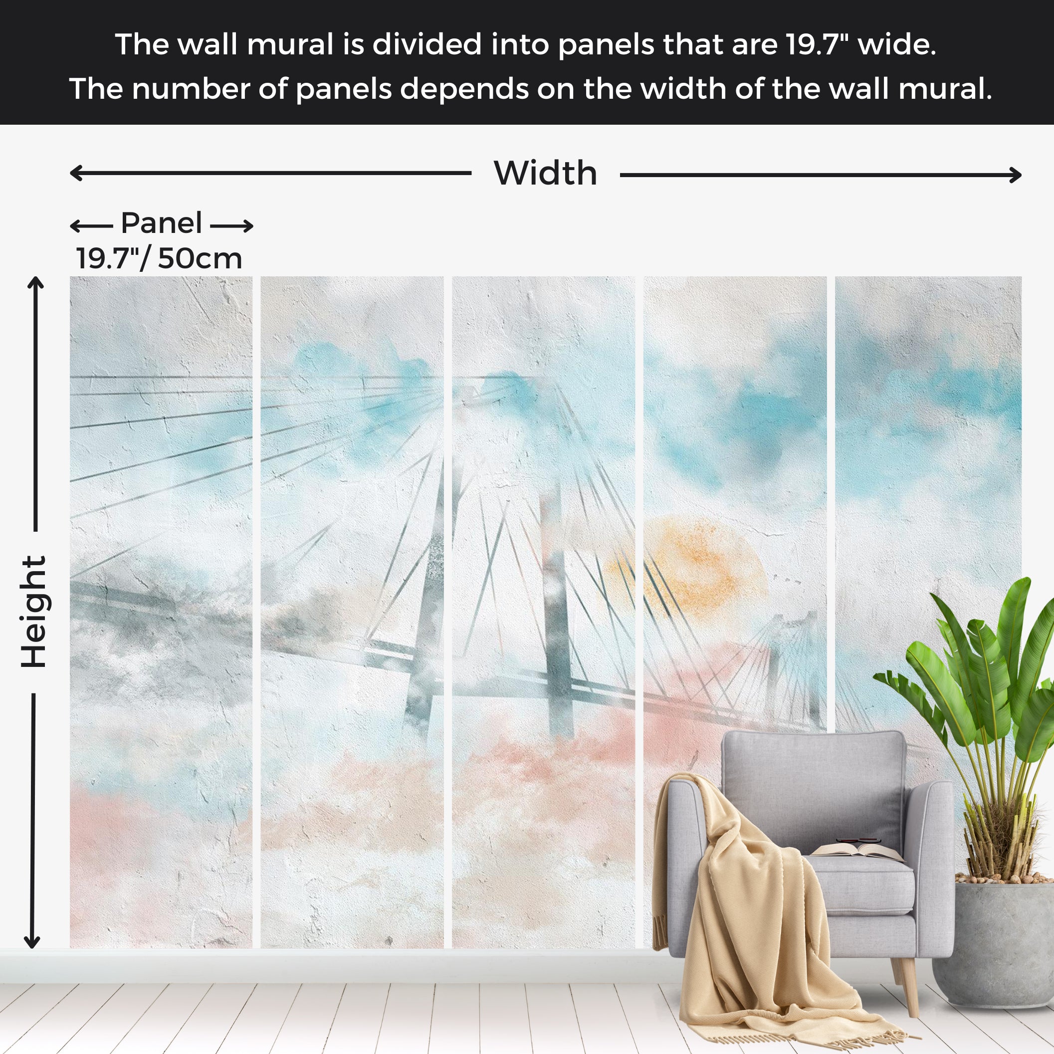 Abstract Wallpaper Wall Mural - Bridge to Your Dreams 39"Wx27"H / Standard