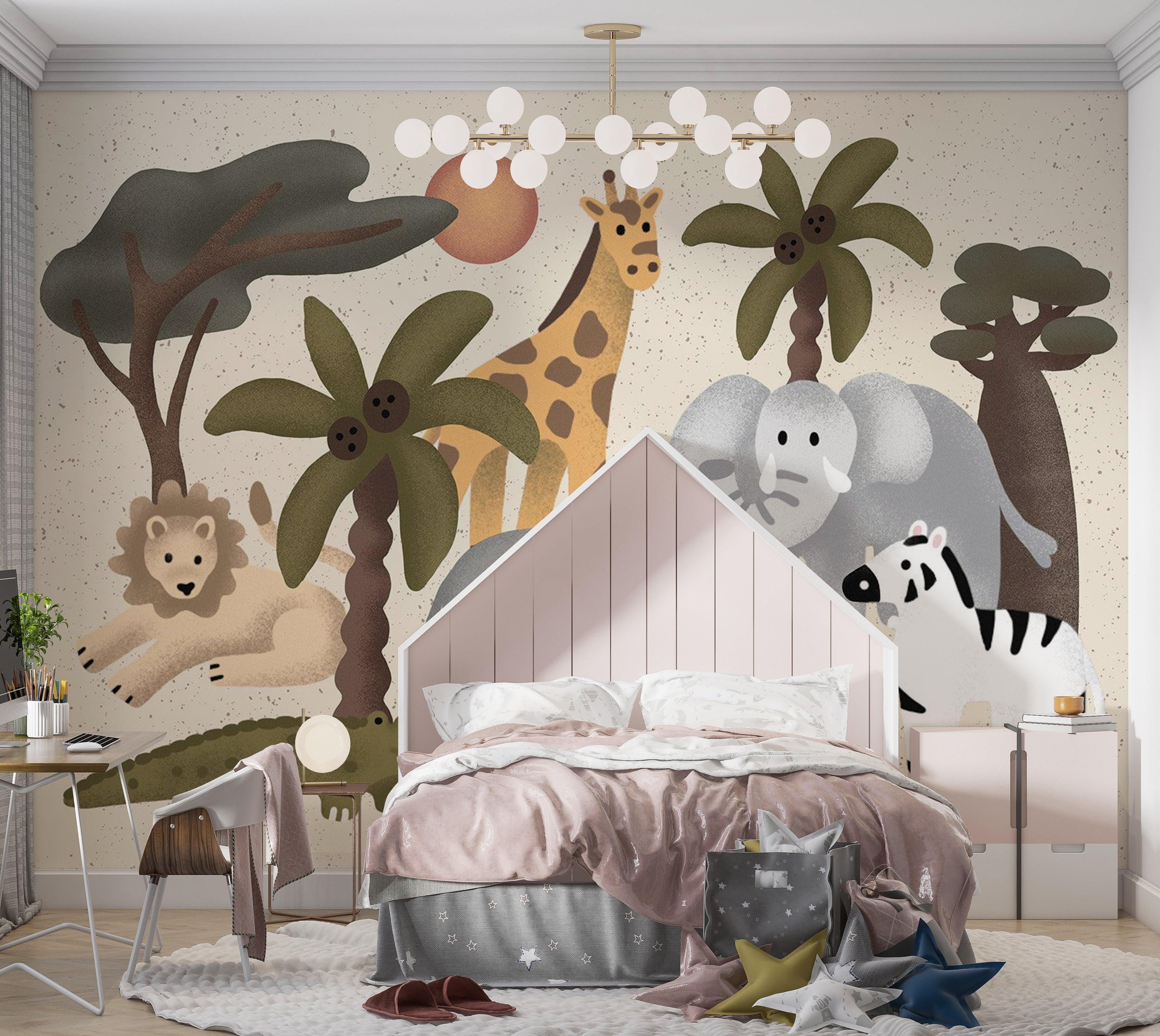 Kids Wallpaper Wall Mural - Jungle Animals