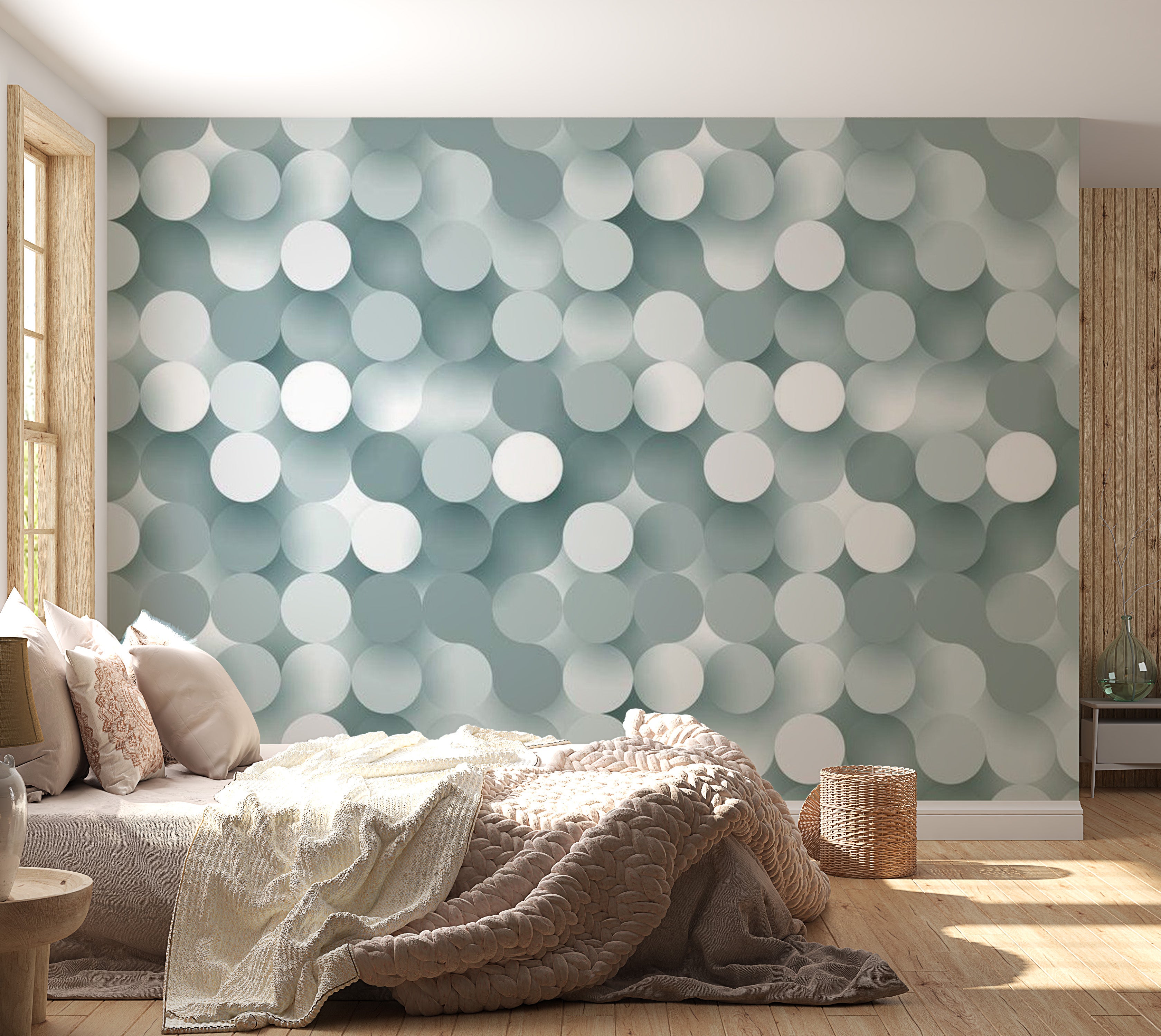 Abstract Wallpaper Wall Mural - In The Net Of Grey 39"Wx27"H