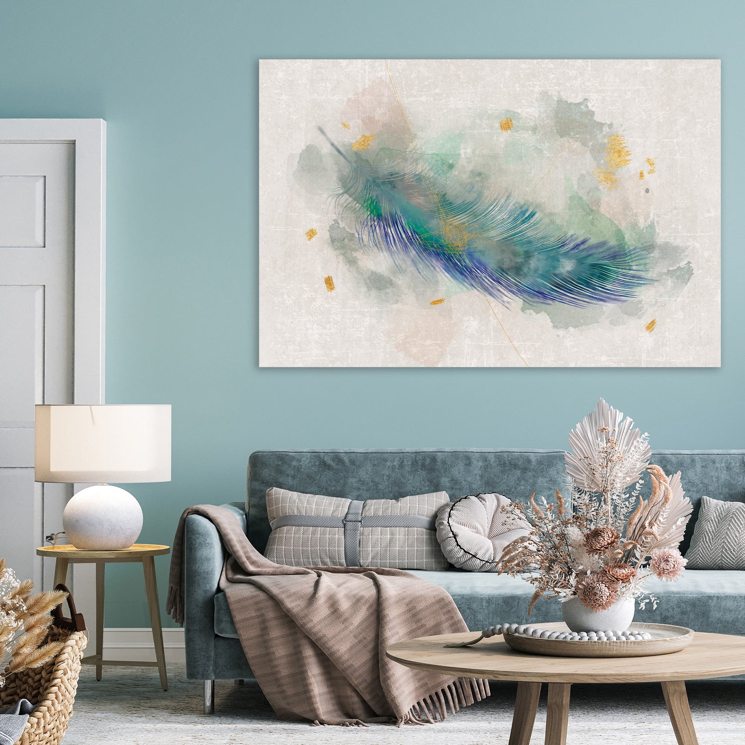 Abstract Canvas Wall Art - Blue Adventure