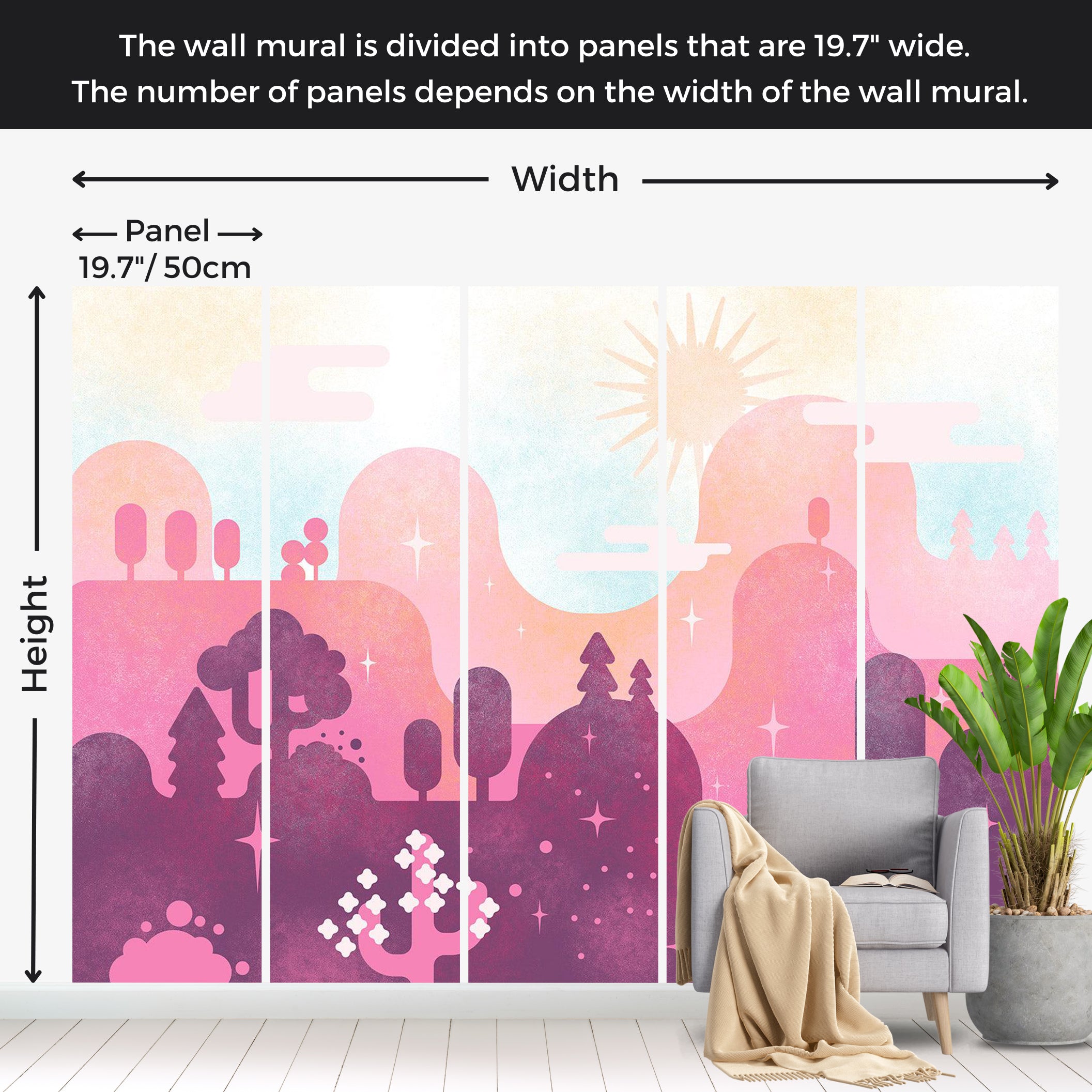 Abstract Wallpaper Wall Mural - Candy Land 39"Wx27"H / Standard